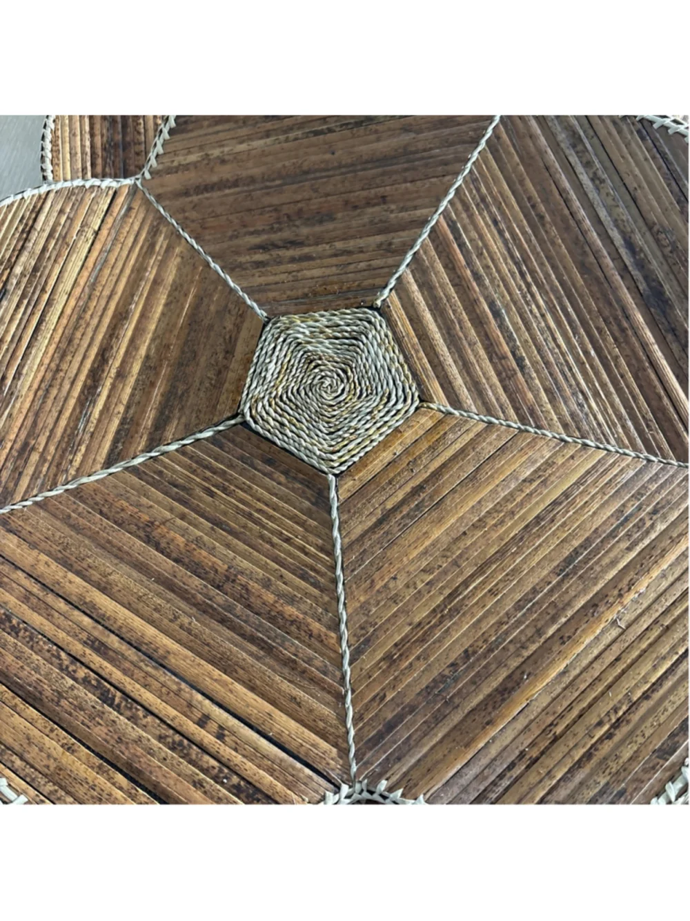 Vintage Natural Recycled Material Pier 1 Brown Flower Placemats 6 New w/o Tag